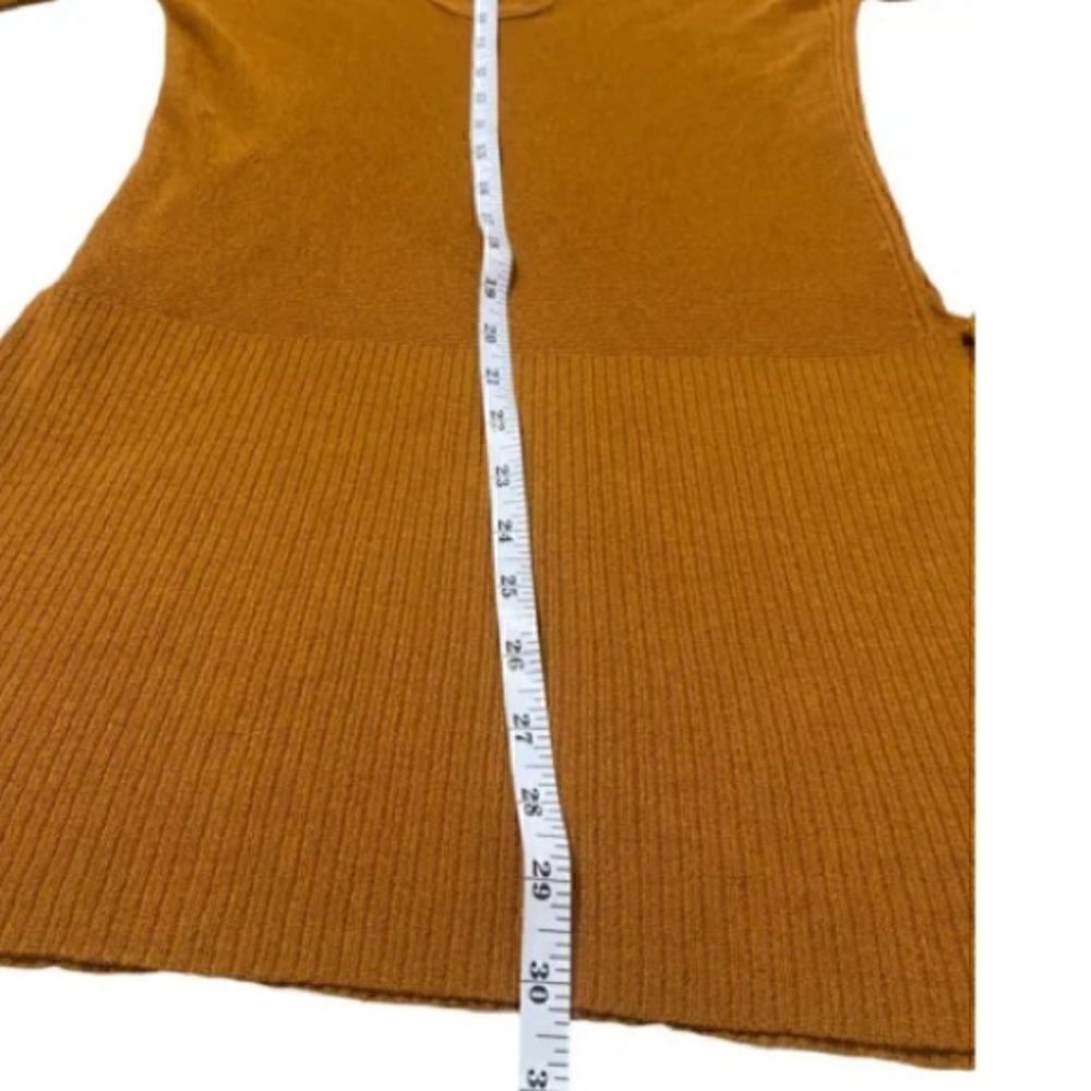 Free People Sz XS Slit Cuff Thermal Knit Long Sleeve Top Gold Mustard Yellow - Picture 3 of 7